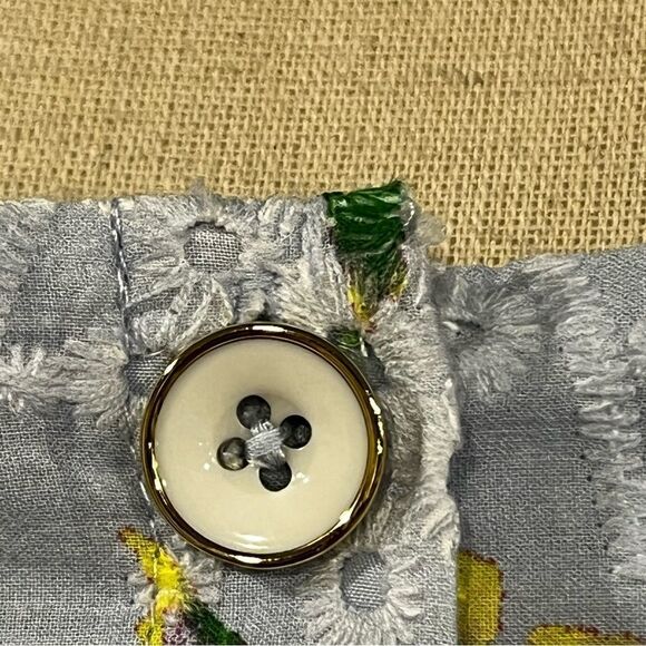 Adyson Parker Floral Embroidered Eyelet Square Neck Button Down Dress - Picture 5 of 15